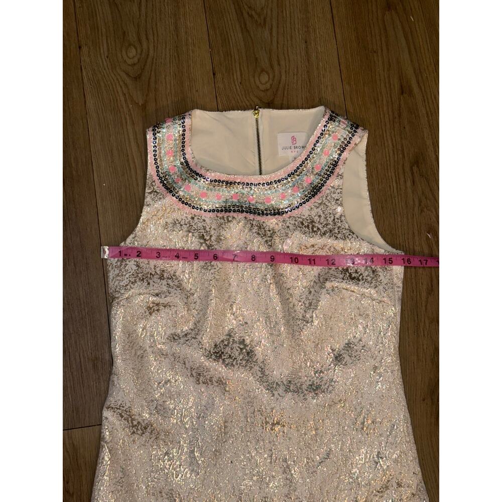 Julie Brown NYC Sequin Embellished Metallic Brocade Sleeveless Top Size 0 - Picture 4 of 6